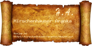 Hirschenhauser Aranka névjegykártya